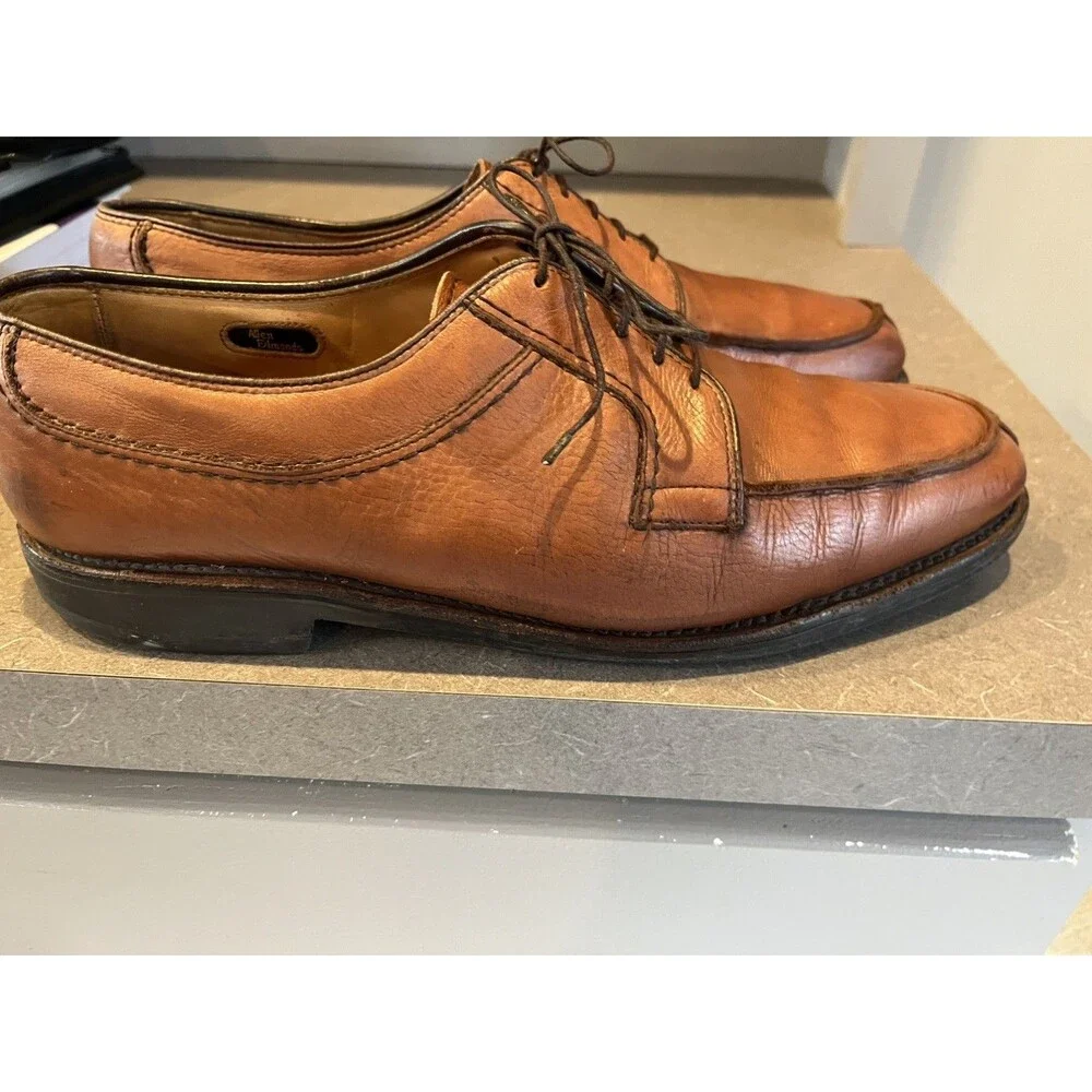 Allen Edmonds USA Walnut Lace up Stock Bridge Shoes, Brown Leather, Size 10.5.